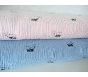 Double Gauze Musselin Bär pastell rauchblau